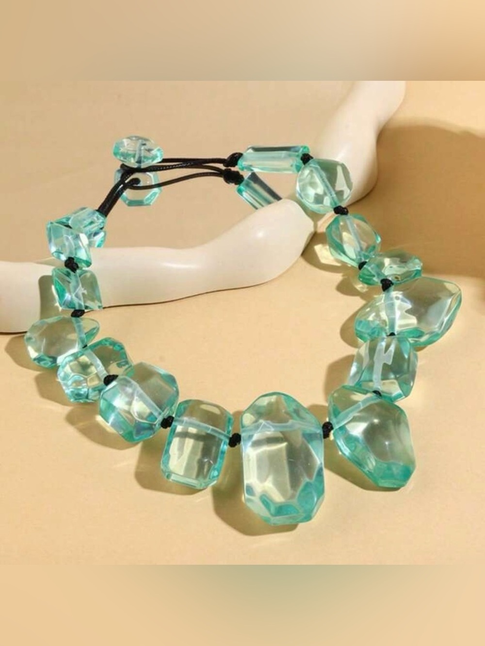 Aqua Crystal Statement Necklace - Women Jewelry